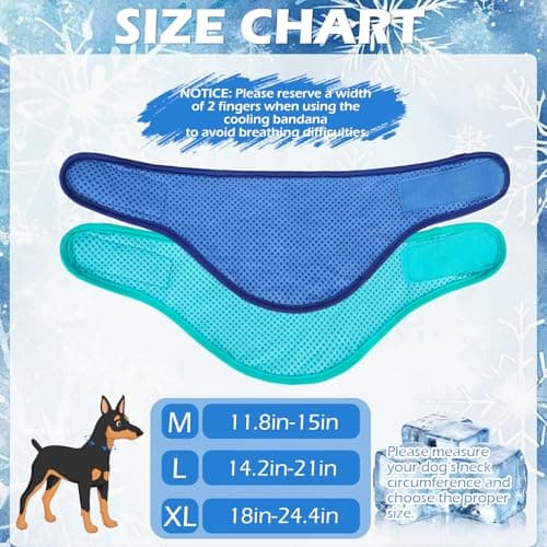 EXPAWLORER Dog Cooling Bandana - 2 Pack Instant Cooling Dog Bandanas, Chill Out Pet Cool Scarf Summer Essentials Ice Neck Cooler Wrap, Prevent Sunstroke for Small Medium Large Dogs, Navy Green XL — view 3
