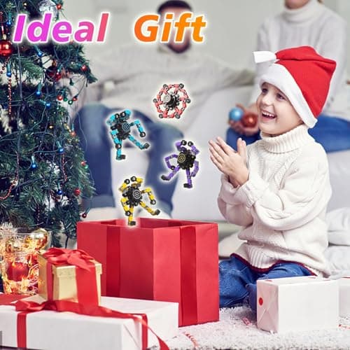 Gokeey Transformable Fidget Spinners Toys 4 Pcs for Kids and Adults Stress Relief Sensory Toys for Boys and Girls Age 8-13 Fingertip Gyros Party Favors Birthday Gifts for Teens Road Trip Travel Toy — view 5