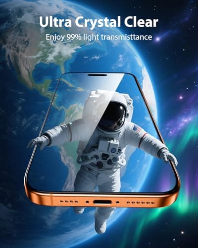 Mkeke 3 Pack Screen Protector for iPhone 17 Pro Max 6.9"，[9H+ Tempered Glass] [Easy Installation Frame][Military-Grade Drop Protection] HD Clear, Anti-Scratch, Bubble Free — view 4