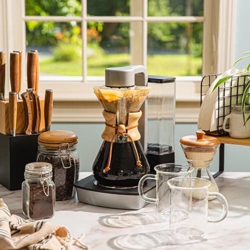 Chemex Ottomatic Pour Over Coffee Maker Set, 40 oz Capacity – Automatic Pour Over Machine with 6 Cup Glass Coffeemaker, Specialty Drip Brewer, Barista Quality Coffee System — view 3