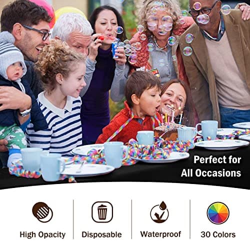 12-Pack Black Plastic Rectangle Tablecloths 54x108, Rectangular Table Cloths — view 4