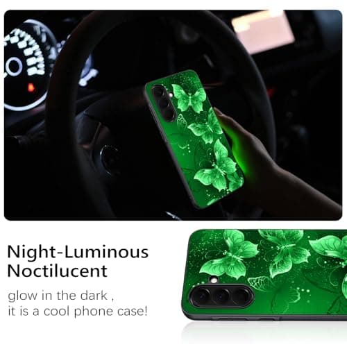 GUAGUA for Samsung Galaxy A37 5G Case, Glow in Dark Cute Butterfly Pattern Noctilucent Luminous Samsung A37 5G Cases Women Men Gifts Shockproof Protective Phone Case for Galaxy A37 5G — view 2