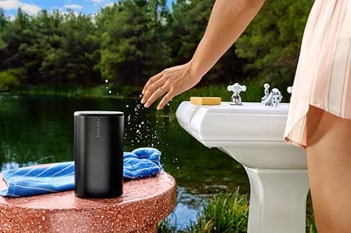 Sonos Play - Portable Bluetooth Speaker with WiFi, Alexa, 24-Hour Battery Life, Charging Base - Black — view 6