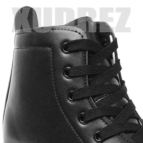 XUDREZ Classic Roller Skates High-Top Double-Row Leather Roller Skates for Women and Men (Black Black Wheel,8.5) — view 3