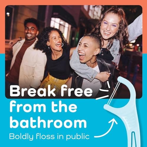 Plackers Twin-Line Dental Flossers, Cool Mint Flavor, Dual Action Flossing System, Easy Storage, Super Tuffloss, 2X The Clean, 150 Count (Pack of 1) — view 2