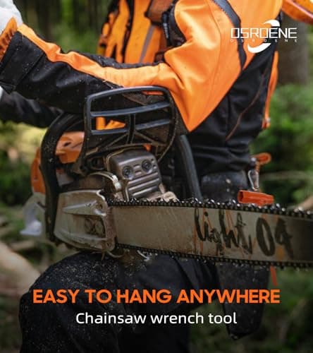 OSROENE Chainsaw Wrench, 3 Pack Orange Chainsaw Tool Chain Saw Scrench with Hook, 13 by 19mm 1/2x3/4 T Wrench Spanner Tool (3, Orange) — view 5