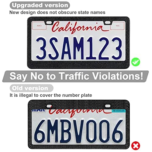 QUANQIUFEI Bling License Plate Frames for Women, Sparkly Rhinestone Diamond Car Accessories with Glitter Crystal Caps (1 Pack Black) — view 3