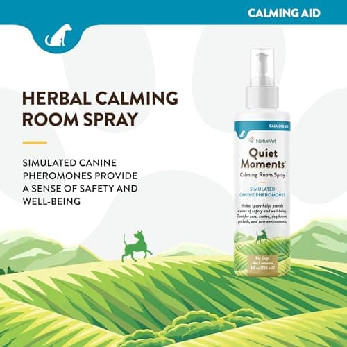 NaturVet Quiet Moments Herbal Calming Room Spray Dog Supplement - Ideal for Cars, Dog Crates, New Environments - Helps Reduce Pet Stress, Storm Anxiety, Motion Sickness - 8 Oz. — view 3