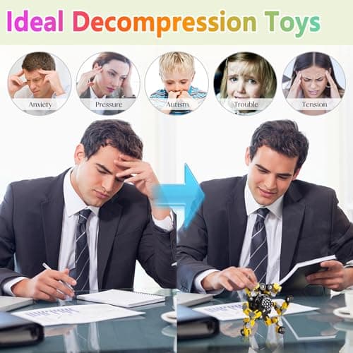 Gokeey Stocking Stuffers Gifts for Grandkids Transformable Fidget Spinners for Kids and Adults Stress Relief Sensory Fidget Toys for Boys Age 8-13 Teen Girls Kids Toys2 Pcs — view 3