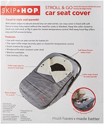 Skip Hop Winter Car Seat Cover, Stroll & Go, Black — view 3