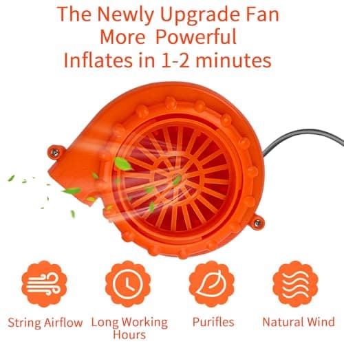 Bnikion Mini Blower Fan for Dinosaur Costume Inflatable Game Clothing Suits Halloween Cosplay Party Supplies, Orange — view 2