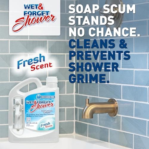 Wet & Forget Shower Cleaner Spray Multi-Surface Weekly Application Requires No Scrubbing, Bleach-Free Formula, Ready to Use, Fresh Scent, 3 Months of Cleaning, 64 Fluid Ounces, 1 Pack — view 6