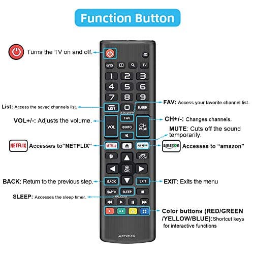 Universal Replacement for All LG Remote Control Smart TV OLED LCD LED HDTV 3D 4K Smart TVs AKB75095307 32LJ550B 43UJ6300 55LJ5500 55UJ6050 AKB75375604 AKB74915305 — view 5