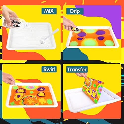 Water Marbling Paint for Kids - Arts and Crafts for Girls & Boys Crafts Kits Ideal Gifts for Kids Age 6-8 8-12 — view 3