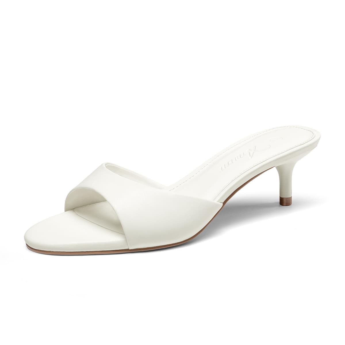 Athlefit Kitten Heels for Women Open Toe Comfortable Low Heels Slip On Dressy Casual Heeled Sandals for Party Wedding Prom