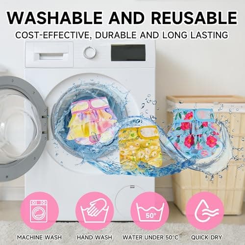YOSEPATI 4 Pack Premium Reusable Washable Female Dog Diapers, Highly Absorbent Adjustable Doggie & Puppy Diapers for Large Small, Girl Dog Diapers for Period Heat, Incontinence & Training(M) — view 5