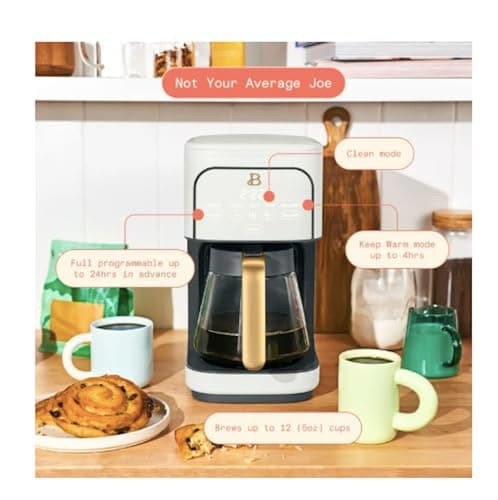 Beautiful 12-Cup Programmable Drip Coffee Maker by Drew Barrymore (White) — view 4