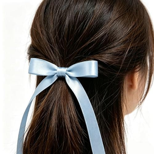 SJRIRG 1/2 Inch Baby Blue Satin Ribbon 50 Yards Single Face Polyester — view 5
