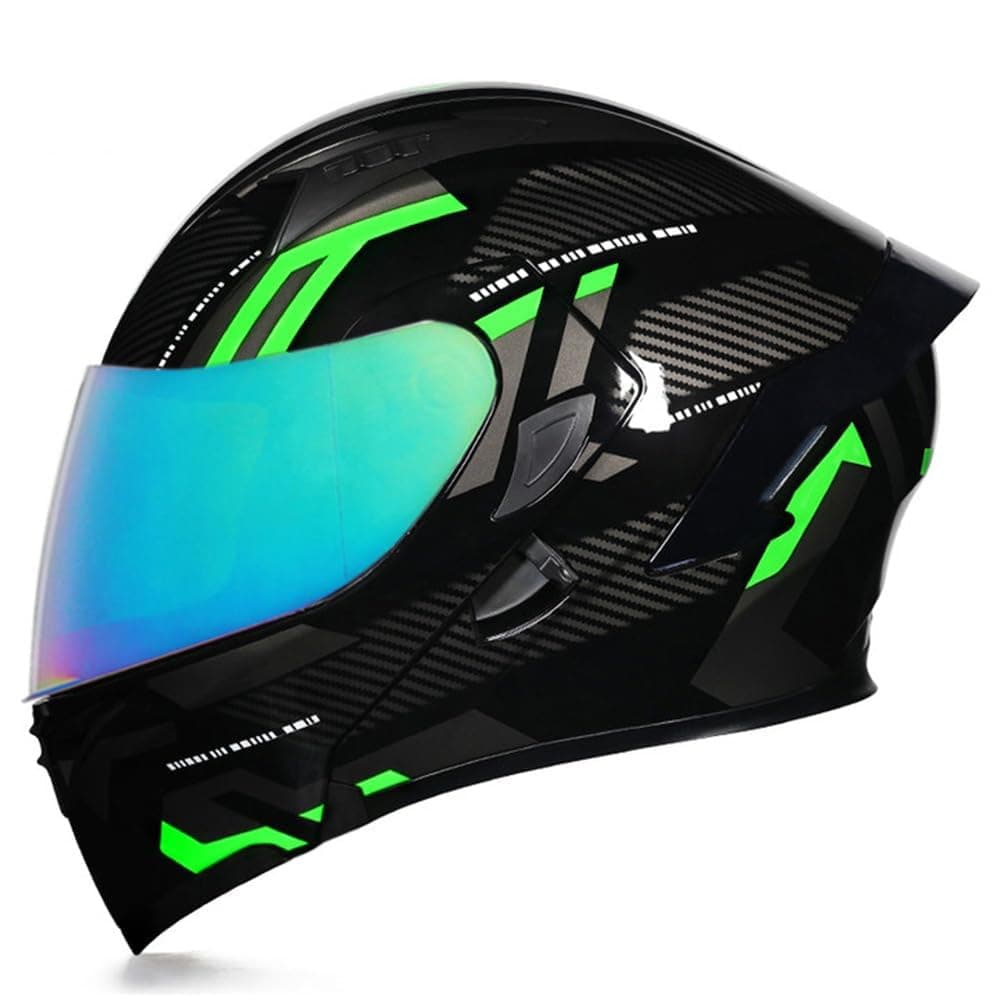 Full Face Flip Up Motorcycle Modular Helmet Integrated Motorbike Dual Visor for Adults Men Women Moped Street Racing DOT Approved — view 11