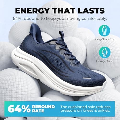 ALLSWIFIT Men's Slip On Wide Toe Box Walking Shoes Hands-Free Barefoot Cushion Running Tennis Arch Support Gym Workout Athletic Fashion Sneakers StediCloud,Size 13,Blue,SARS26002M — view 5