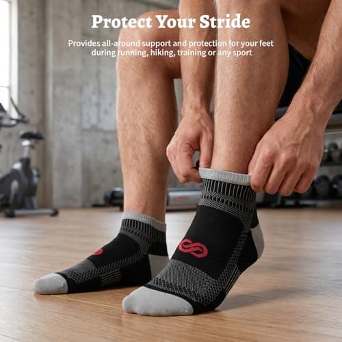 PAPLUS Ankle Compression Socks Women and Men 2/4/6 Pairs, Low Cut Compression Running Socks Men with Ankle Support