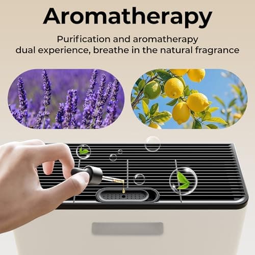 Air Purifiers for Home Large Room up to 2200sq.ft with Washable Filters, EVALIT Air Purifiers for Bedroom with Fragrance, PM 2.5 Display Air Quality Sensor for Smoke Dust Odors, Ivory, 1Pack — view 5