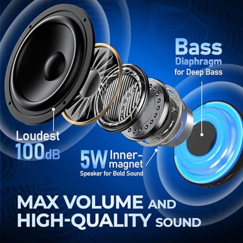 Magnetic Bluetooth Speaker, Mini Speaker, Loudspeaker with Bass Diaphragm — view 4