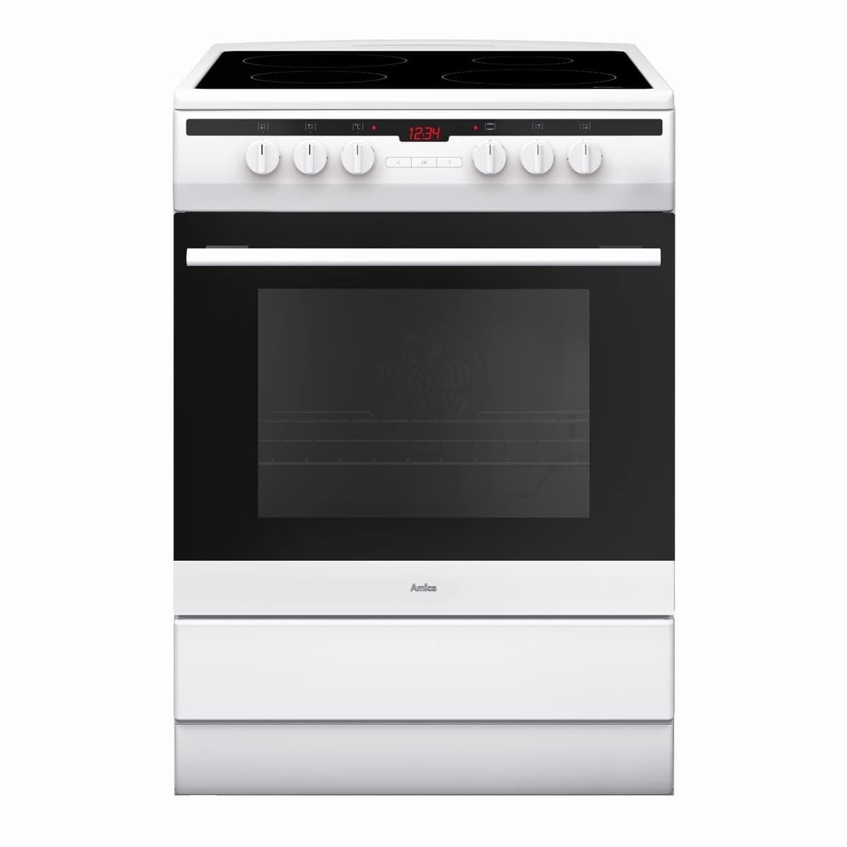 Amica 508CE2MSW 50cm Electric Cooker with Ceramic Hob - White — view 2
