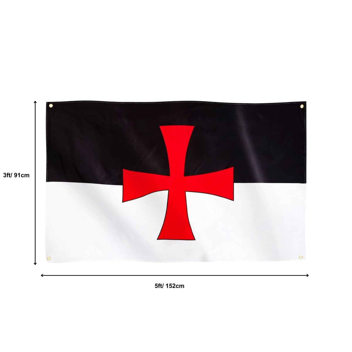 Runesol Cornwall Flag - 91x152cm, 3ft x 5ft, Cornish Flag, 4 Grommets, Eyelet in Every Corner, Premium Quality, Inside & Outside Use, Vivid Colours — view 1190