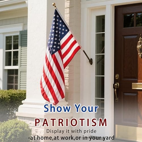 American flag 1x1.5 FT for Outside, Heavy Duty Polyester USA Flag Outdoor with Embroidered Stars, Sewn Stripes, US Flag with Brass Grommets for Indoor, Outdoor, All Weather — view 3