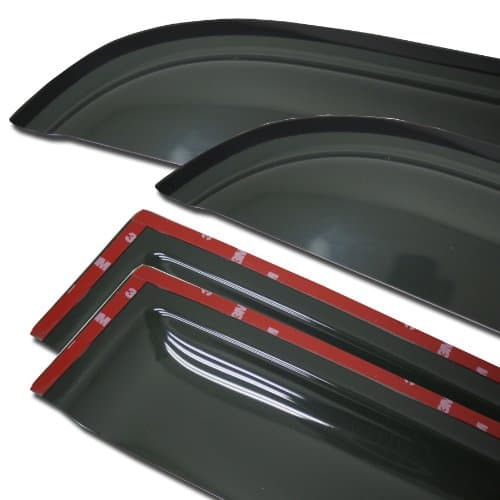 Tuningpros WV-617 Outside Mount Window Visor Deflector Rain Guard Dark Smoke 4-pc Set, Compatible with 2005-2010 Kia Optima