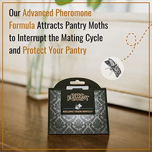 Dr. Killigan's Premium Double Potent Pantry Moth Traps with Pheromones Prime, Sticky Indian Meal Moth Traps for Kitchen, How to Get Rid of Moths in House (6 Pack, Black) — view 2