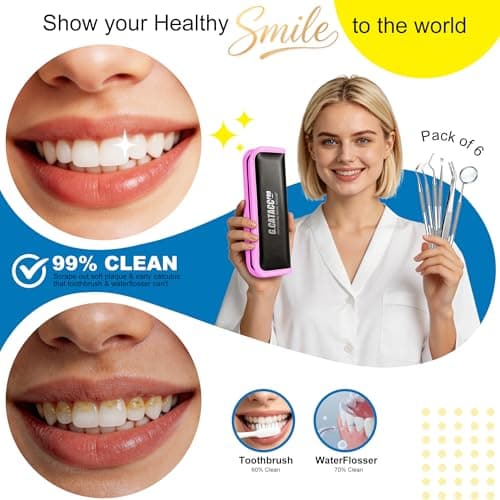 G.CATACC Dental Tools, Dental Pick Teeth Cleaning Tools Hygiene Kit, Plaque Remover for Teeth, Professional Stainless Steel Tooth Scraper Plaque Tartar Cleaner - with Case — view 2