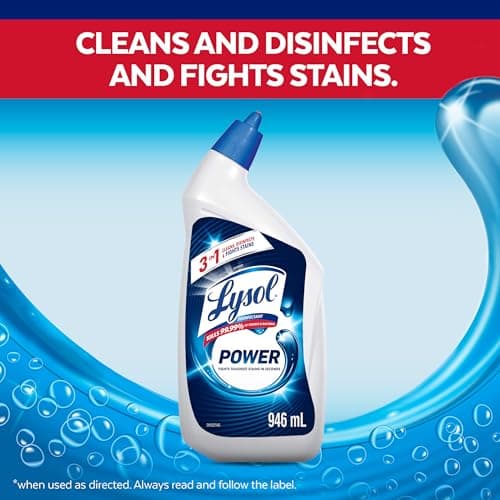 Lysol Power Toilet Bowl Cleaner, Disinfectant Gel, 4 × 946 mL