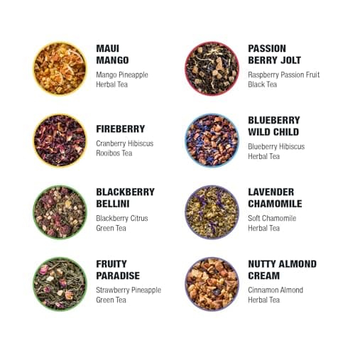 Tiesta Tea - Top 8 Favorites Sampler Set, Loose Leaf, Up to 80 Cups, High to No Caffeine, Hot & Iced, Tea Variety Pack with Green, Herbal, & Black, 8 Sample Pouches — view 3