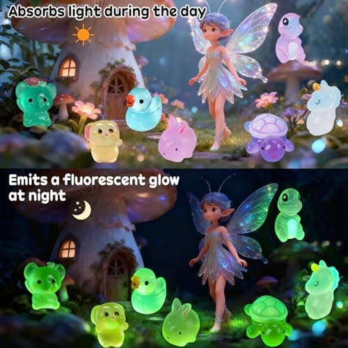 Mini Glow In The Dark Animal Resin Models, Resin Animals Mystery Bags, Individually Wrapped Blind Bags Tiny Animal Figurines, Collectible Mini Animals For Fairy Garden, DIY Crafts (50, animals) — view 4