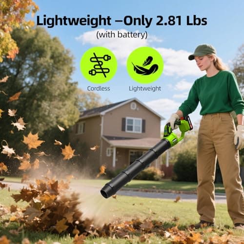 VASG Leaf Blower Cordless, 3 x 21V Batteries & Fast Charger Set, Variable Speed Mode, Lightweight Handheld Electric Leaf Blower for Lawn Care, Yard, Garden, Patio & Outdoor Cleanup — view 4