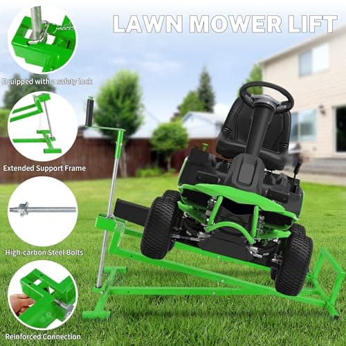 TONEIDER, 880 lb Lawn Mower Lift Jack, Hand Crank & Drill-Powered, Foldable