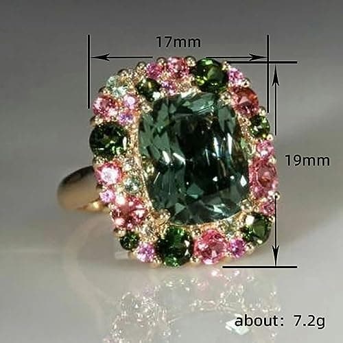 Viyuroyk 925 sterling silver Shiny multi-colored diamond Wedding ring Engagement ring Cubic Zirconia Diamond Rings Clothing, Shoes & Jewelry Women Jewelry Rings Statement (US Code 10) — view 4