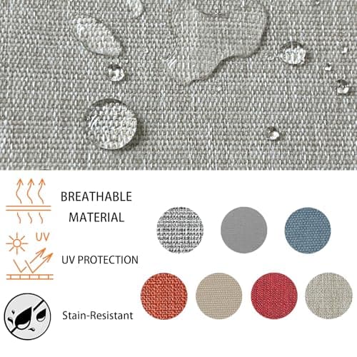 Goodgoods 22x24 inch Outdoor/Indoor Deep Seat Patio Cushions Set of 2 Resilient Foam Filling Water Repellent Stain-Resistant UV Resistant Weather Resistant Deep Seat Bottom Putty — view 4