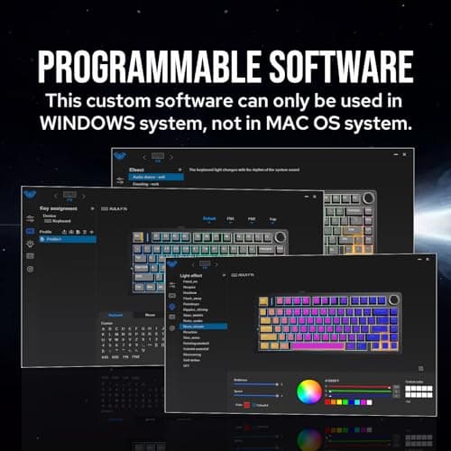 EPOMAKER x Aula F75 Gasket Mechanical Keyboard, 75% Wireless Hot Swappable Gaming Keyboard with Five-Layer Padding&Knob, BT/2.4GHz/USB-C, RGB (Black, LEOBOG Reaper Switch) — view 6