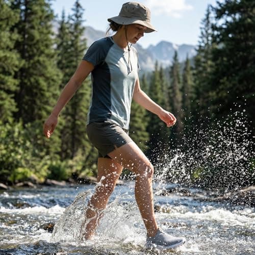 KOLILI Women's Water Shoes Lightweight Quick Drying Aqua Walking Shoes Barefoot for Beach Water Sports Travel Light Gray Size 9