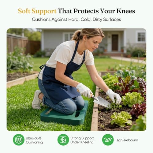 Grenebo 2-Pack 1.6" Extra Thick NBR Foam Garden Kneeling Pads, Ultra Soft Cushion Kneeling Pads for Gardening, Gardening Kneeling Pad for Baby Bathing, Work, Exercise, 17.3×11×1.6 in, Green — view 2