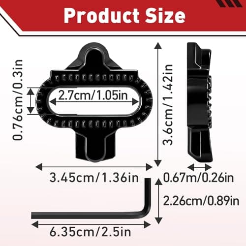 4 Pairs SH51 Bike Cleats Compatible with Shimano PD-M680 Series Pedals.The SH56 and SH51 Bike Cleats Suitable for Road, Indoor Cycling Spinning Shoes, Reinforced Brass Material, Easy Clip & Release — view 2