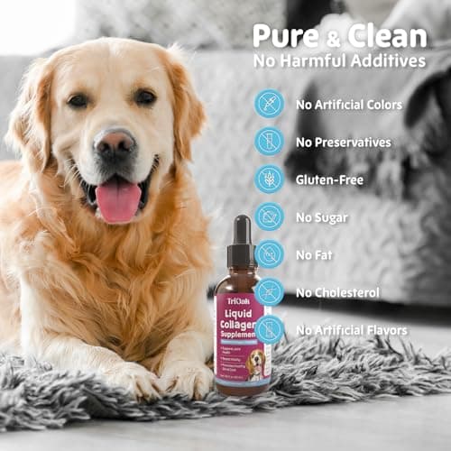 Premium Hydrolyzed Liquid Collagen Drops for Dogs: Grass-Fed Bioactive Peptides with Vitamin C, Biotin & Hyaluronic Acid - 4-in-1 Collagen Supplement for Hip & Joint, Skin & Coat & Itch Relief Support — view 4