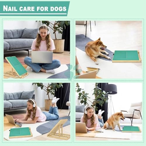 Dog Scratch Board for Nails with Treat Drawer 3 Extra Adhesive Sandpapers – Durable Wooden Dog Scratch Pad, Nail Filing Board, Bonus Nail Clipper & Swan File, Safe Alternative to Grinders & Clippers
