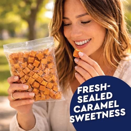 Caramel Cubes Candy, 1 Pound Bulk Bag, Individually Wrapped, Approx 75 Ct — view 5