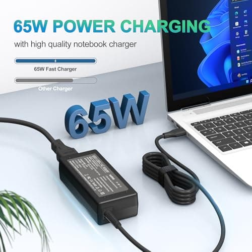 65W USB C Laptop Charger Compatible with HP Chromebook/Lenovo/Dell/Acer and More Chromebook Type C Power Cord