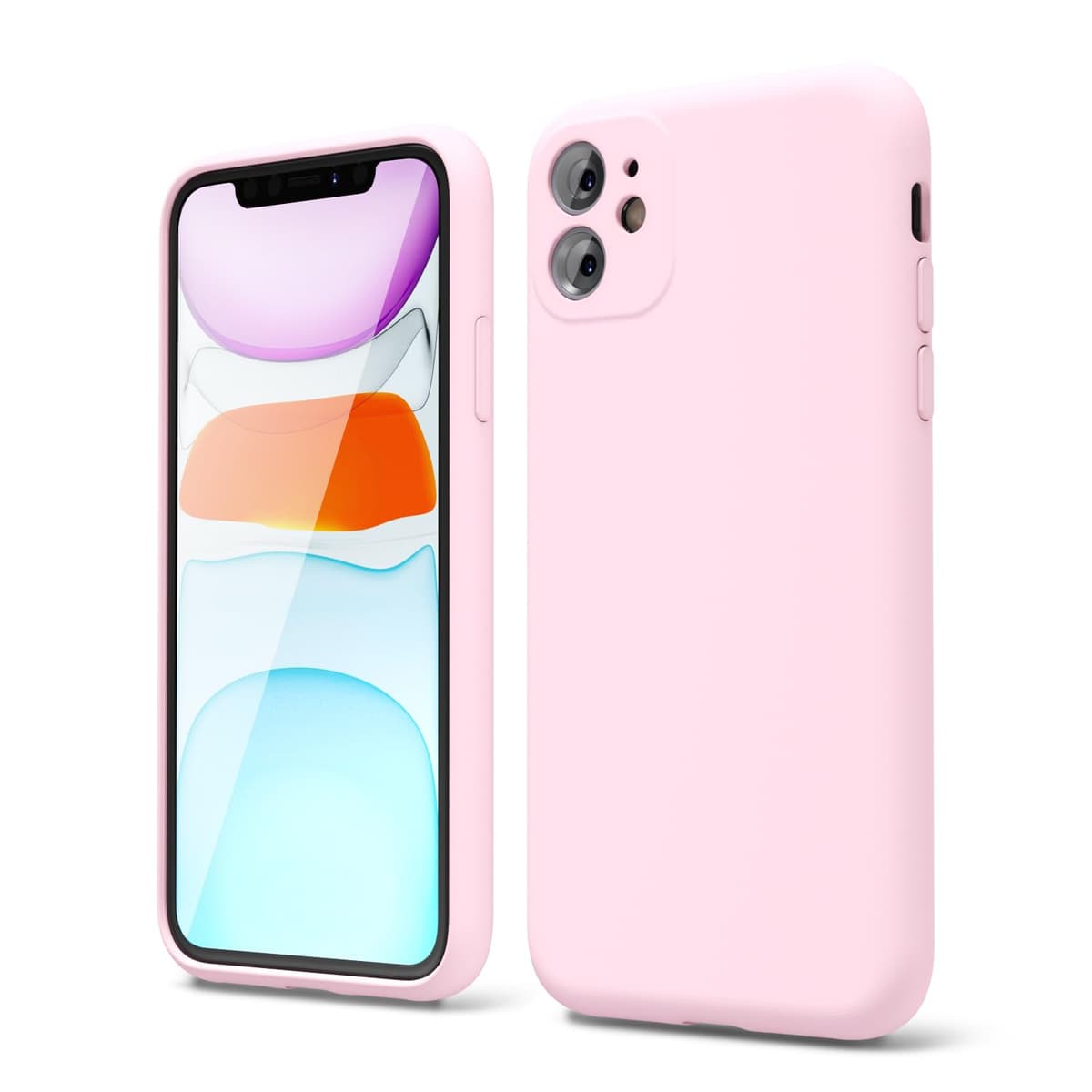oakxco for iPhone 17 Pro Max Phone Case Liquid Silicone, Cute Thin Slim Grip Soft Rubber Gel for Women Men, Smooth Matte TPU Plain Solid Color Girly Simple Case with Camera Cover, Light Pink — view 1456