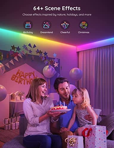 Govee RGBIC Strip Lights, Smart LED Lights for Home Decor, Bluetooth Lights APP Control, DIY Multiple Colors on One Line, Color Changing LED Strip Lighting Music Sync, 16.4ft for Bedroom Decor — view 3